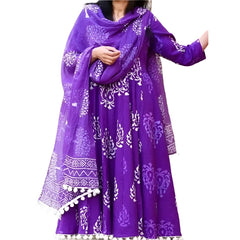 Indian Cotton Kurta with Palazzo Kurti Dress Set Women's Ethnic Anarkali Dress Super Long