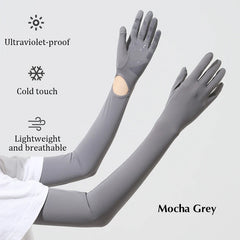 Sunscreen Gloves Female Long Sleeve Summer Cycling UV Long Arm Protection Thin Ice Silk Sleeve Set Ice Sleeve