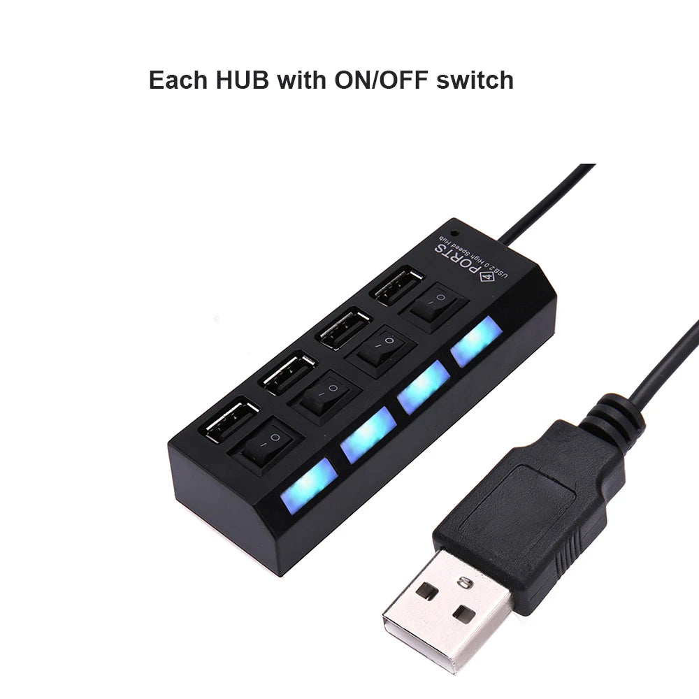 USB Splitter 4 Port Multiple Expander Docking Stations USB 2.0 Type C Hub OTG Adapter for Laptop