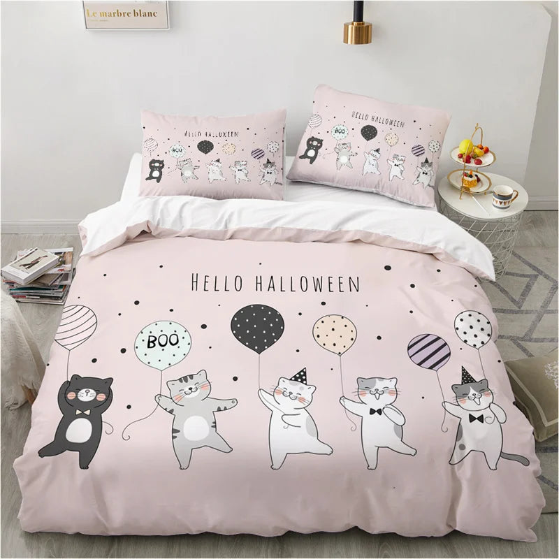 Cute Cartoon Animals Pink Toddler Bedding Set