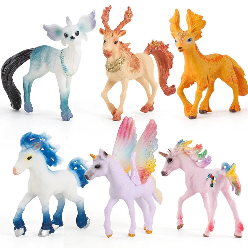 Unicorn Fairy Horse PVC Animals Action Figures Educational Cognition Toy for Kids Christmas Gift