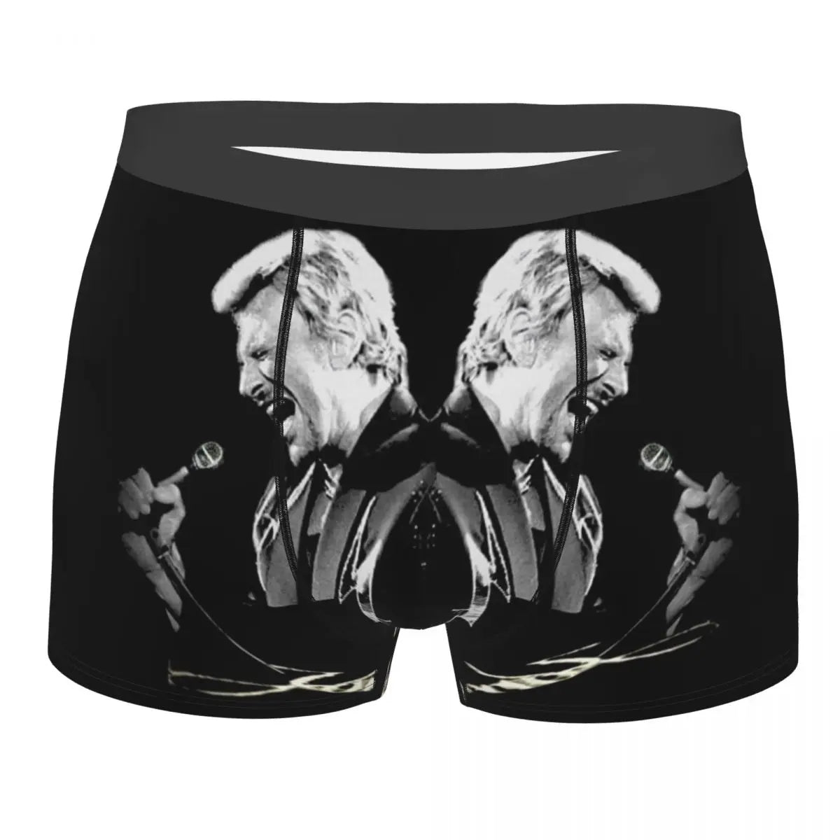 Custom Male Fashion Johnny Hallyday Underwear French Singer Rock Music Boxer Briefs Soft Shorts Panties Underpants