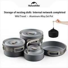 Outdoor Pot Set,Camping Cooking Equipment,Portable Stainless Steel Frying Pan Hanging Pot,Hiking Picnic Tableware