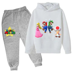 Kids Super Mario Bros Boy Girl Hoodie Suit Spring Autumn Kids Hooded Sportswear