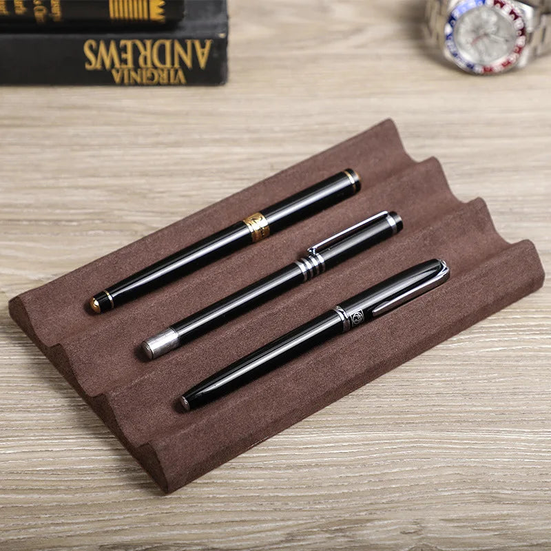 Handmade 1/2/3 Size for Pen Desktop Creative Pen Display Rack Leather Pen Holder Kawaii Desk Pencil Organizer Office Accessories