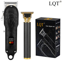 LQT300 Black professional men's hair clipper Adjustable length USB charging digital display home electric clippers