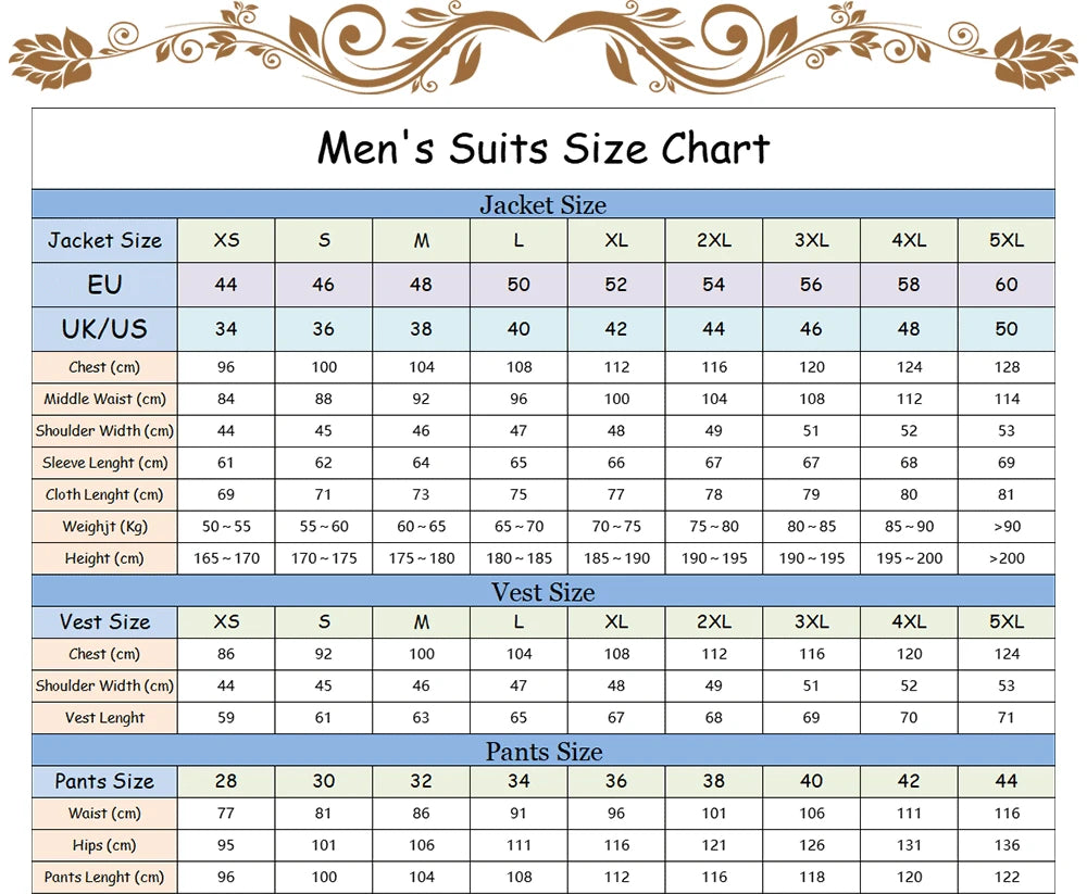 2023 Slim Fit Men Suits For Wedding 3 Pieces (Blazer+Vest+ Pants) Peak Lapel Formal Business Groom Wear Tuxedos Costume Homme