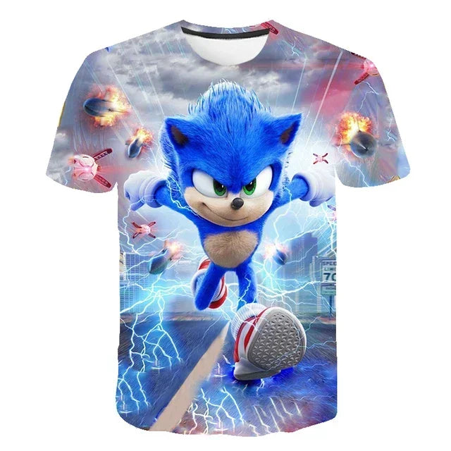 Sonic Tshirt Kids Clothing Boys Cartoon Game Super Sonic Boys Clothes children T-shirt Summer Clothes For Girls