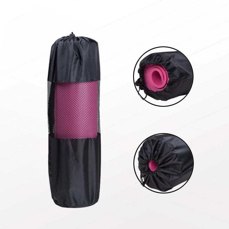 Yoga Mat Bag Exercise Fitness Carrier Nylon Mesh Center Adjustable Strap