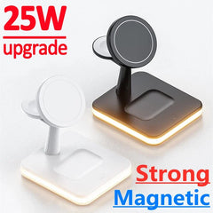 25W 3 in 1 Magnetic Wireless Charger Stand For iPhone 12 13 14 Pro Max Airpods Apple watch 8 7 6 5  Fast Charging Dock Station