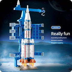 133pcs Space Exploration Rocket Building Toy and Control Tower Construction Kit