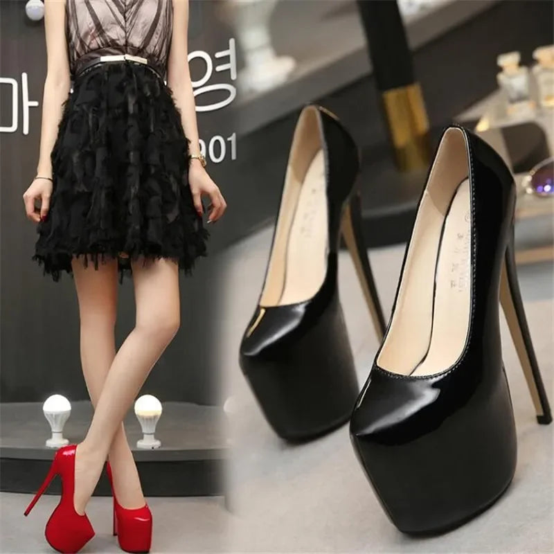 women Super High Heels 18cm shoes Concise 8CM platforms shoes