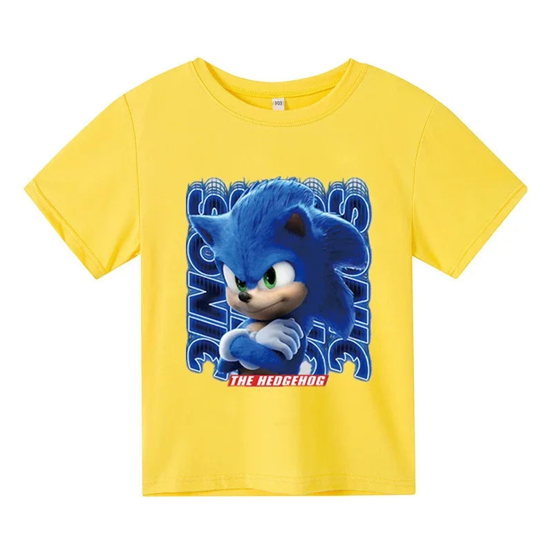 New Cartoon Cute Clothes Summer Kids Boys Sonic 2 T-shirt Printed short sleeve Baby Girls T-shirt Sonic Cotton Short Sleeve