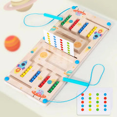 Wooden Board Beads Game Stacking 4 Colors Board Games Bead Toys Puzzle Game