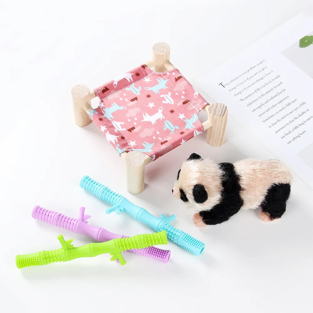 Simulation Silicone Mini Wild Animal Panda Baby Doll Toy Soft Lifelike Cute Reborn Panda Newborn Animal Model Kids Cognitive Toy