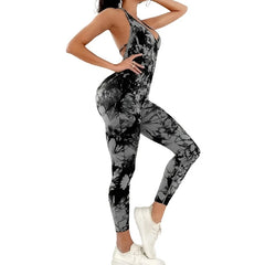 Women's Tracksuits Backless Yoga Set Sleeveless Sports Jumpsuit