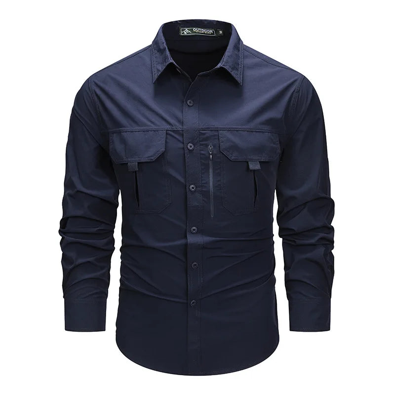 Men's casual loose long-sleeved shirt