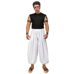 WENAM Men's Cosplay Costume White Kung Fu Suit with Tattoo Stickers for Halloween Comic Con Outfits