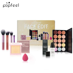 POPFEEL Face Makeup Mini Kit Foundation Primer Powder Foundation Makeup Brush