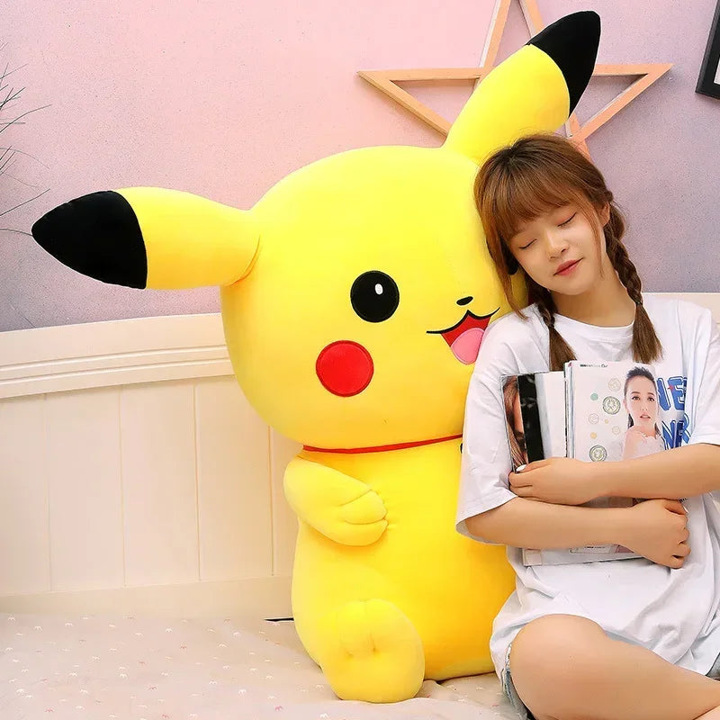 100cm Big Size Pokemon Large  Pikachu   Plush Toy Kawaii Stuffed Animal Soft Cartoon Doll Plushies