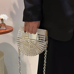 ﻿JIOMAY Half Moon Bag Rhinestone Purse Luxury Designer Handbags