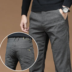 Men's Slim Business Casual Pants New Brushed Elastic Fabric