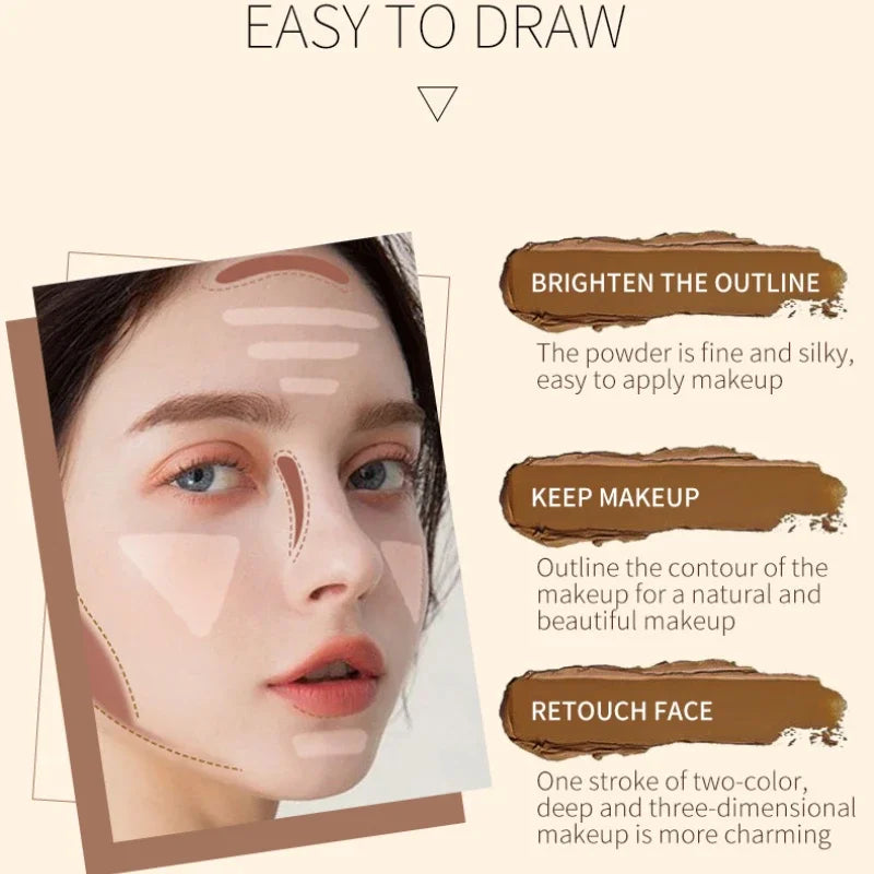 Double-headed Contour Stick Face Brown Bronzer Foundation Make Up Pen  Smooth Contour Shadow Highlight Concealer Cosmetics