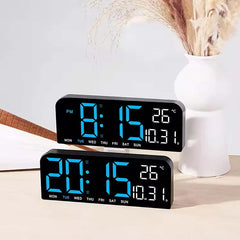 Large Screen LED Digital Bedside Alarm Clock With Temperature Calendar Electronic Table Date Display