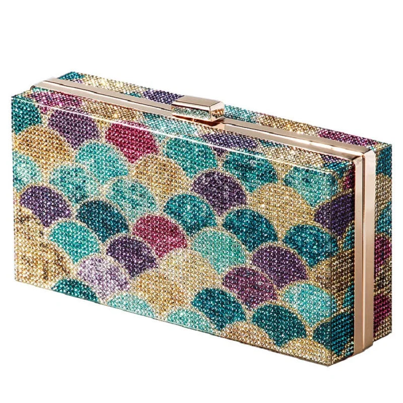 New Colorful Diamond Party Clutch Purse For Women