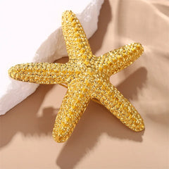 Fashionable And Exquisite Personalized Starfish Shape Electroplated Brooch