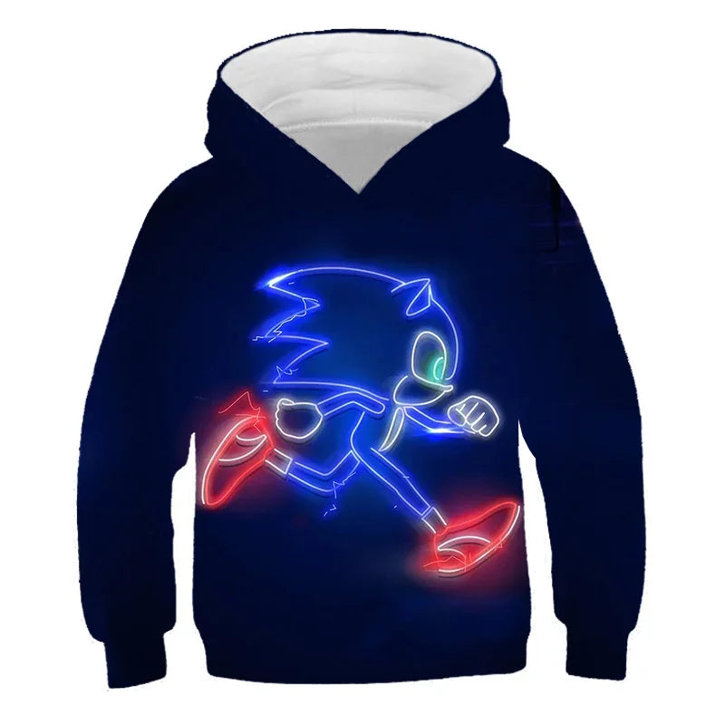 Fashion Sonic Hoodie For Kids Boys Girls Children Autumn Long Sleeve Printed Anime Sweatshirts Cool Tops Tees Men Women Clothing