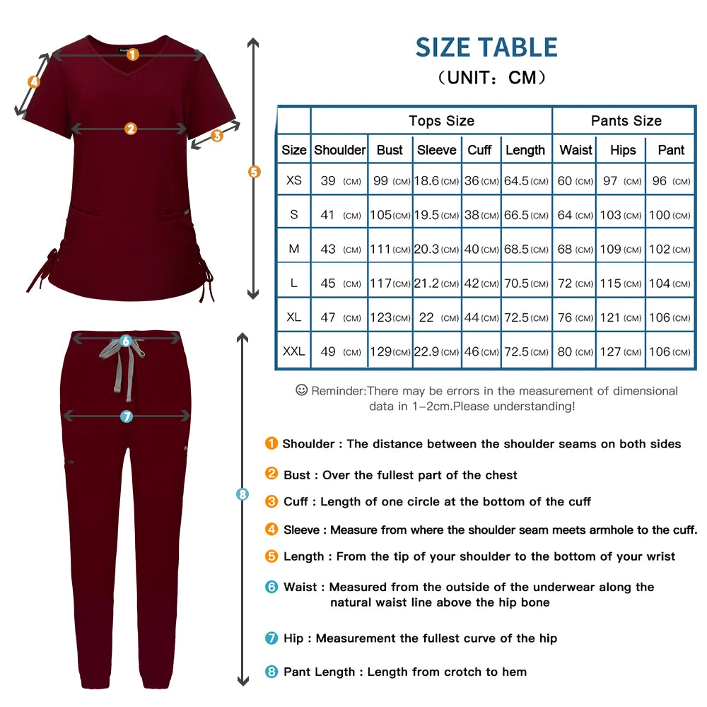 Nurse Surgical Uniform Woman Beauty Workwear Medical Scrub