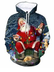 Christmas Men's Funny Sweatshirt Unisex 3d Printed Winter Snowman Santa Claus Printed Hoodie Harajuku Fashion Pullover