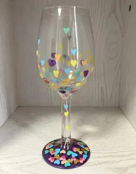 Christmas Print Wine Glass Christmas Decor Red Wine Goblet Creative Hand Drawing Painted Home Party Festival Cups Bar Wine Set