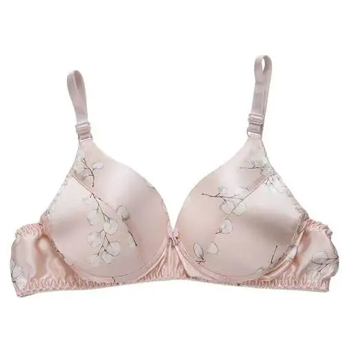 Good quality, affordable, breathable silk bra, thin, without steel rings, inside and outside