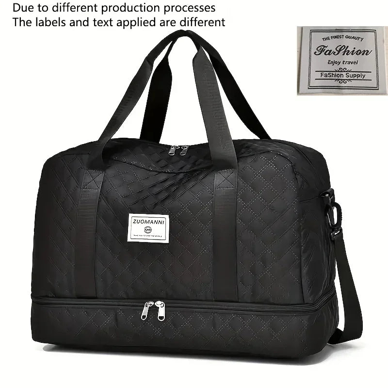 Deluxe Duffel Bag - Stylish and durable with waterproof divider, wet/dry separation and convenient side pockets