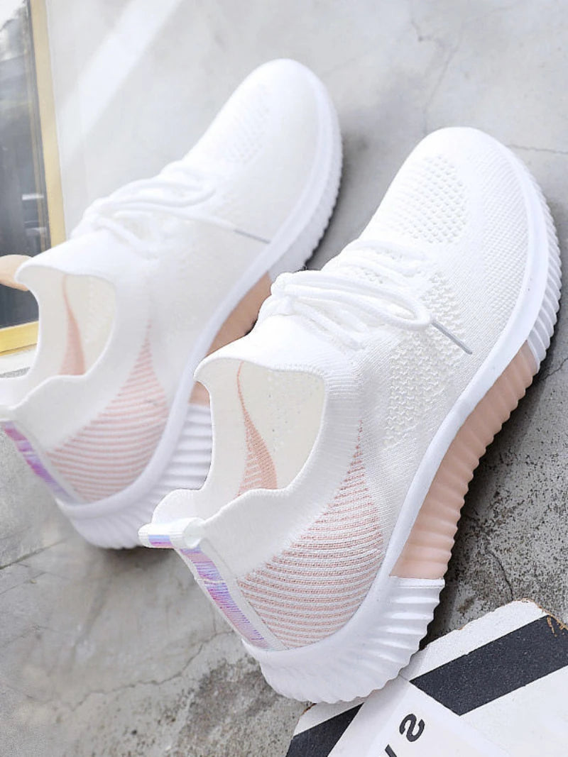 Spring White New Breathable Sports Mesh Versatile Summer Ladies Sneakers