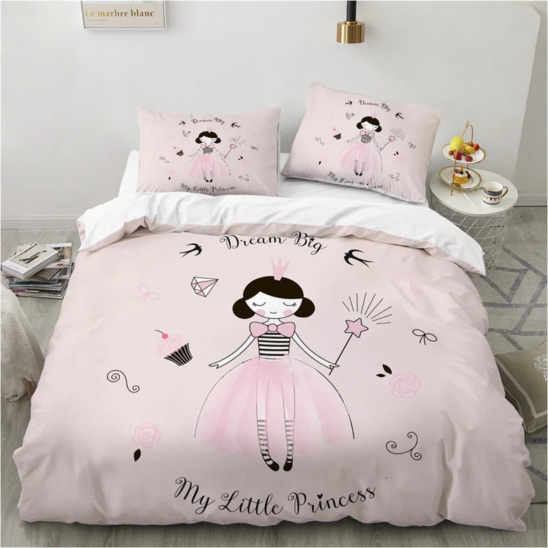 Cute Cartoon Animals Pink Toddler Bedding Set