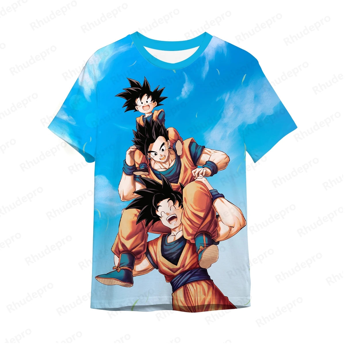 Baby Suit Son Goku Children's Summer Men's T-Shirt Anime Cartoon Print White Balck T-shirt Boys Top