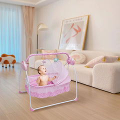 Electric Baby Crib Cradle Bluetooth Auto-Swing Rocking Bassinet Sleep Bed Infant Rocker+Net Adjustable Nursery Furniture