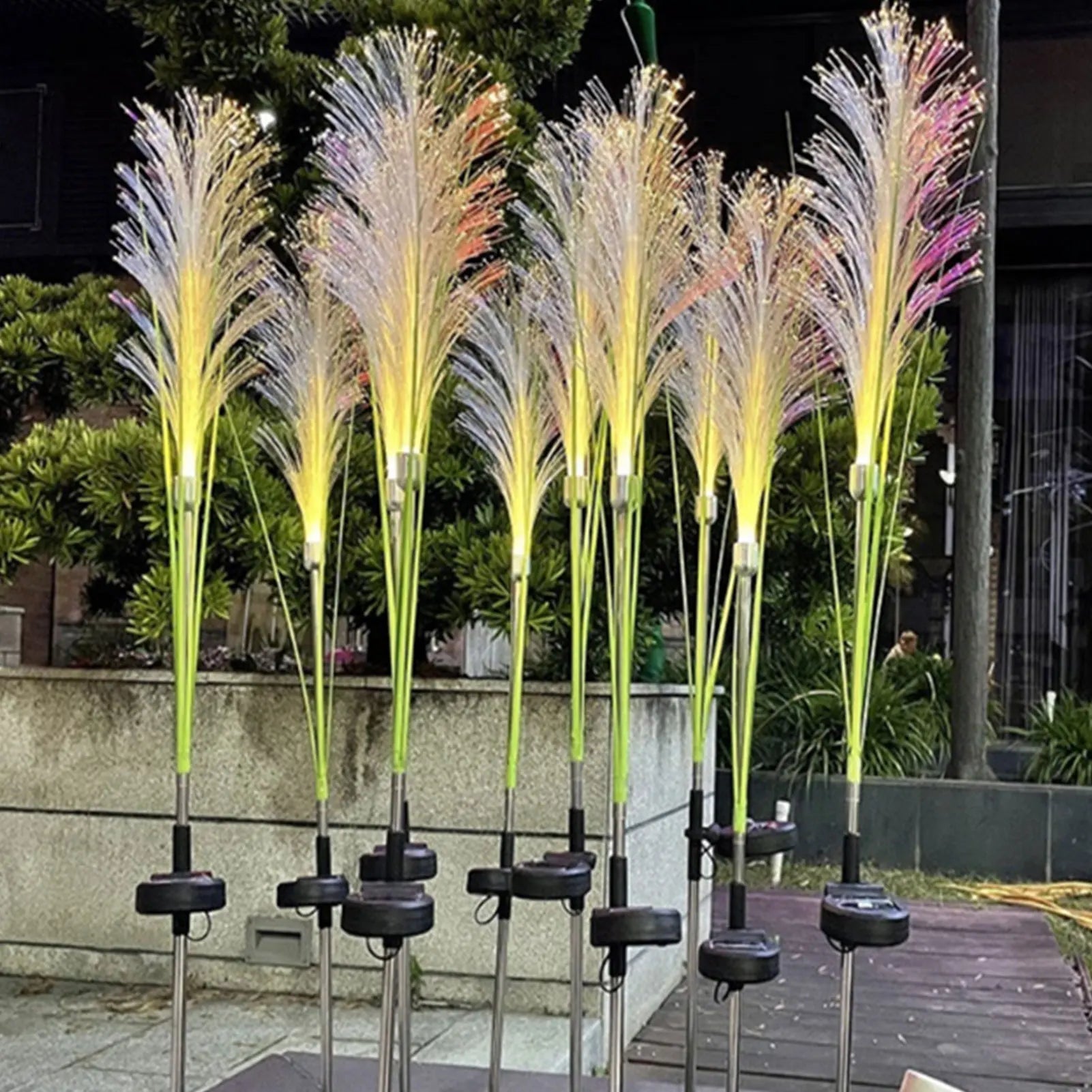 LED Solar Garden Lights Luminous Reed Lights Outdoor Decorative Solar Powered Flower