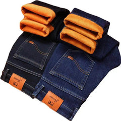 Winter Men's Warm Jeans