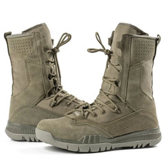 Military Tactical Training Man Army Green Combat Boots Mens Suede Leather Tactical Men Boots