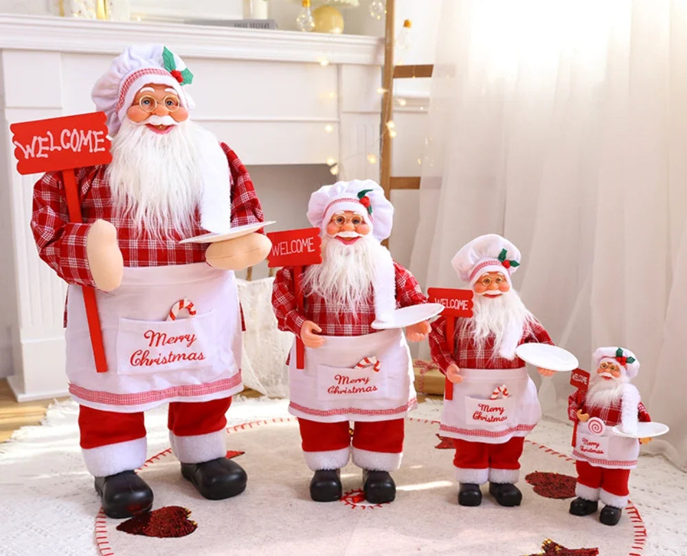 Christmas Decorations Santa Claus Dolls Standing Christmas Figurine Holiday Decoration