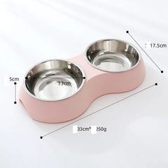 Double Pet Food Bowl Stainless Steel Drinkware Pet Drinking Food Dog Food Puppy Feeding Supplies