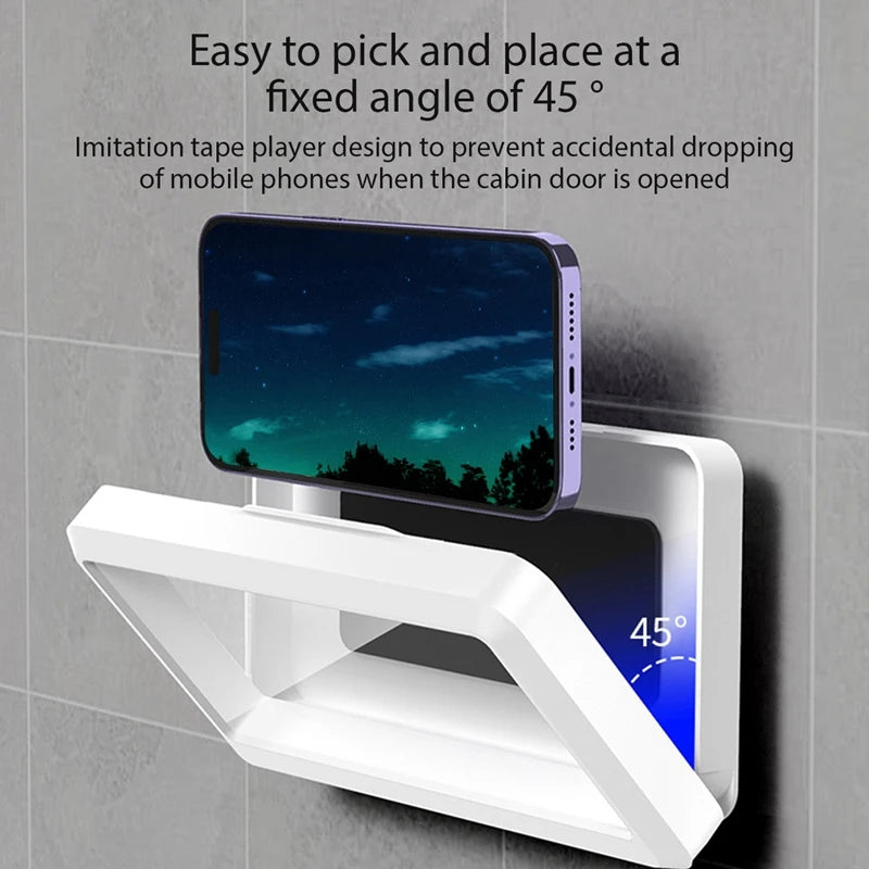 Bathroom Mobile Phone Holder Waterproof Touchable Case Wall Mounted