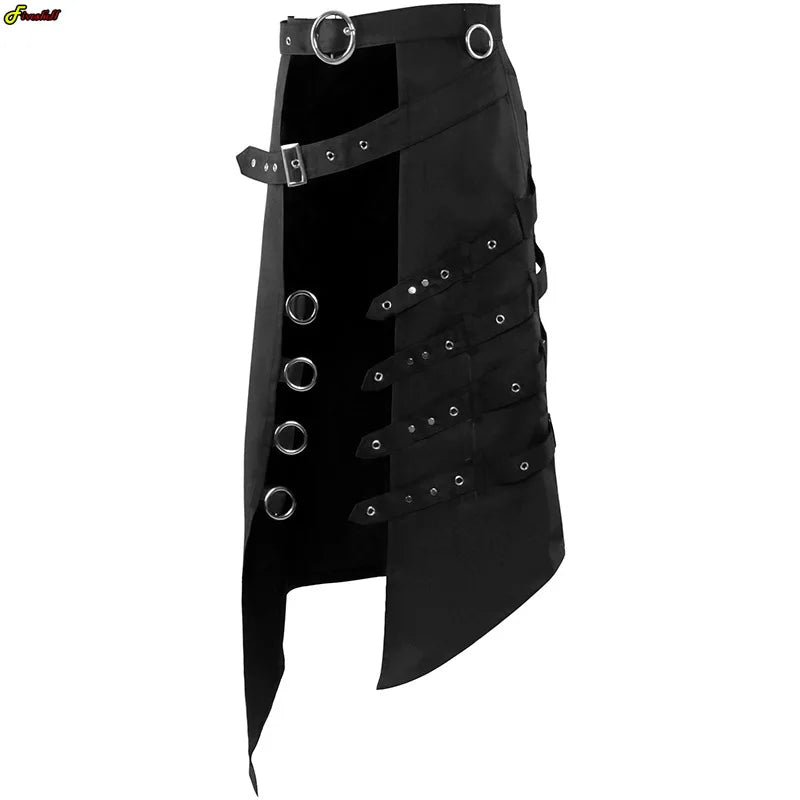 Medieval Cosplay Costume European And American Diablo Rock Punk Ashes Series Gothic Asymmetric Skirt Men's Punk Men's Skirt