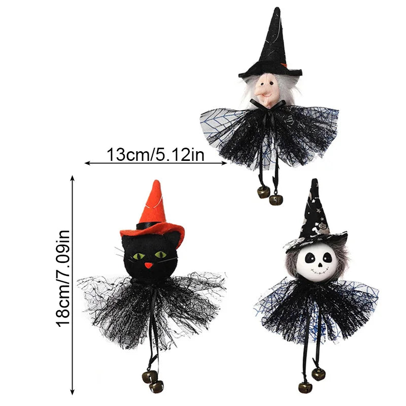 3PCS/Set Halloween Bar Tree Pendant Plush Doll Decor Ornament Party Scary Charm Decorate Cat Hanging Outdoor Decorations Prop