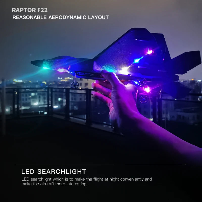 RC Airplane Raptor F22 Warplane WLtoys A180 Upgrade Version LED Light With Gyroscope Out Door Toys