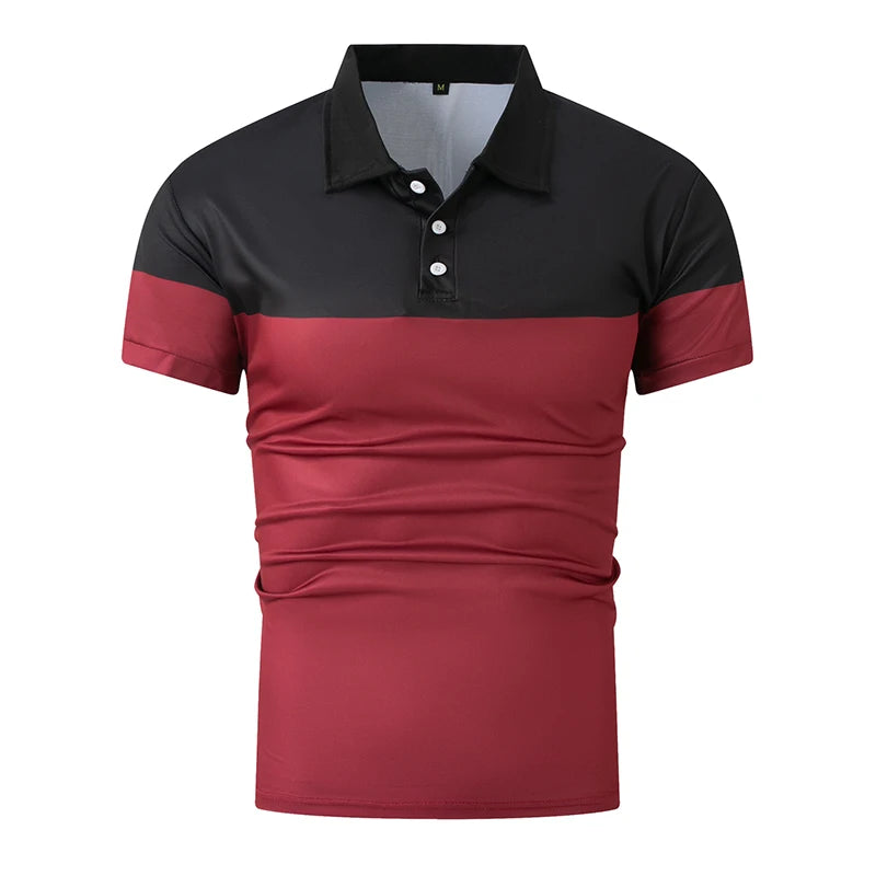 Men's summer short sleeved polo shirt business casual 3D striped T-shirt